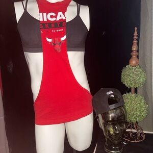 Chic Red and Black Women's Muscle Tee